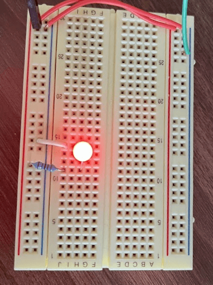 How to protect an LED with a resistor on a breadboard