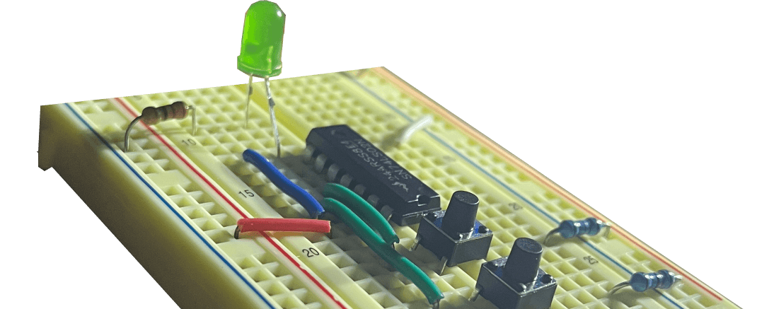 Beginner breadboard electronics circuit