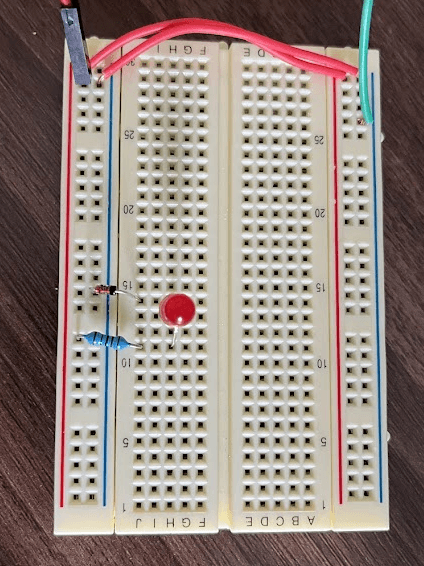 A diode disallows current to flow to an LED